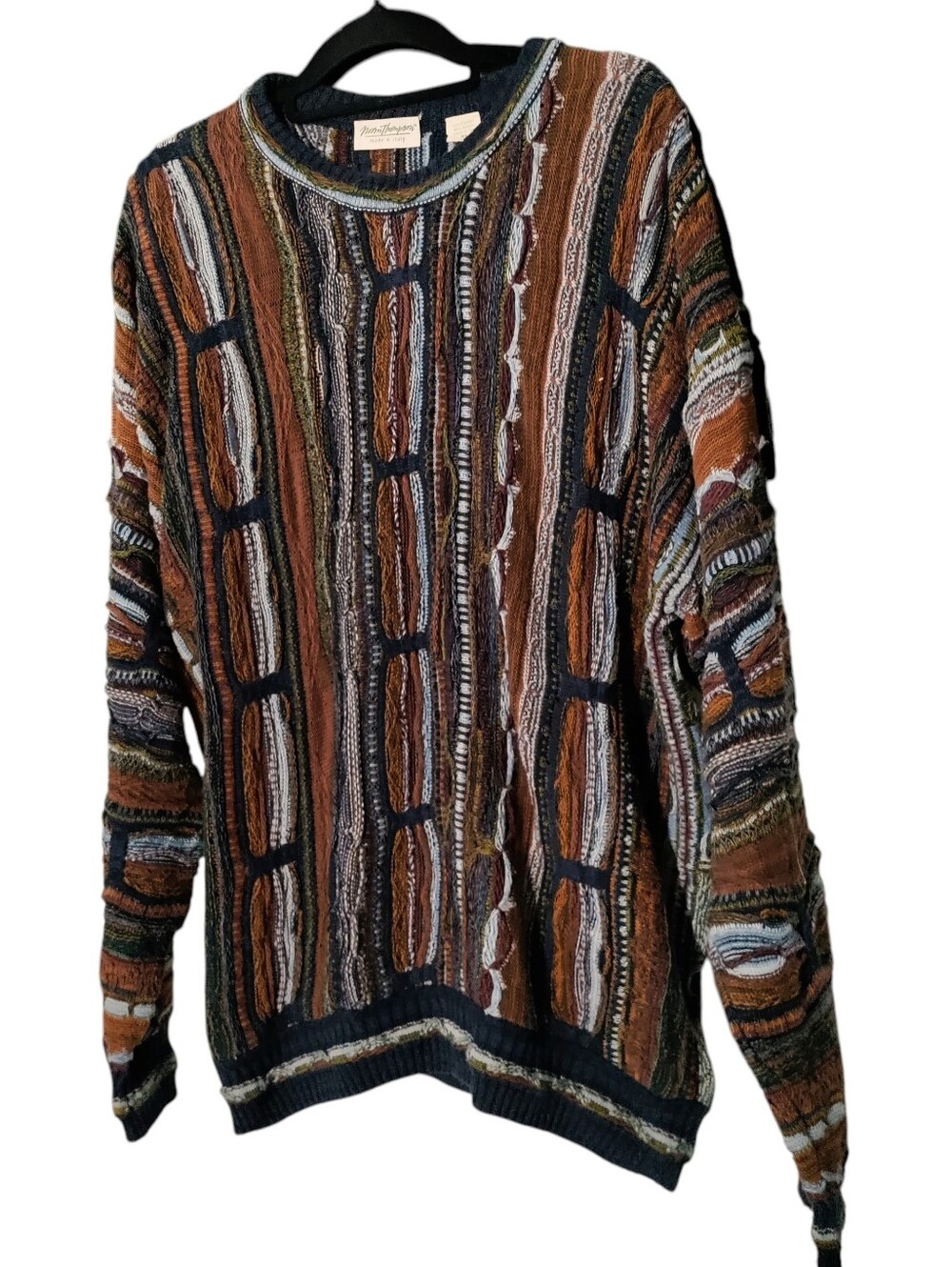 Vintage Norm Thompson Coogi Style Sweater Eclectic Grandpa Knit 3D